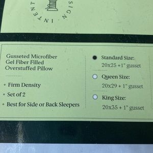 Gusseted microfiber overstuffed pillows (2pk) Brand new in original packaging.